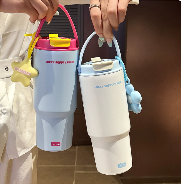 New model stainless steelinsulated cup with large capacityand straw design